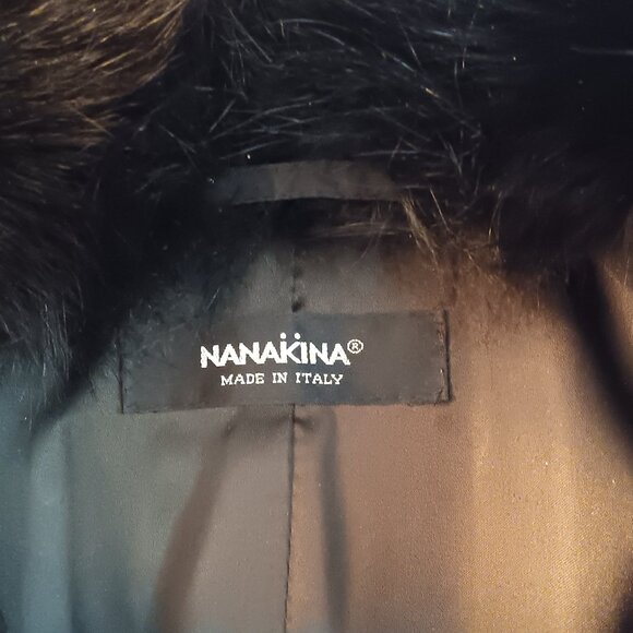 Nanakina Made in Italy insulated jacket with black fox fur collar – sz M / 44 - Picture 5 of 7